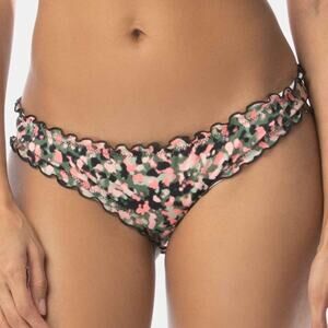 Sundazed Women's Black Multi Mermaid Ruffle Edge Hipster Bikini Bottoms sz S